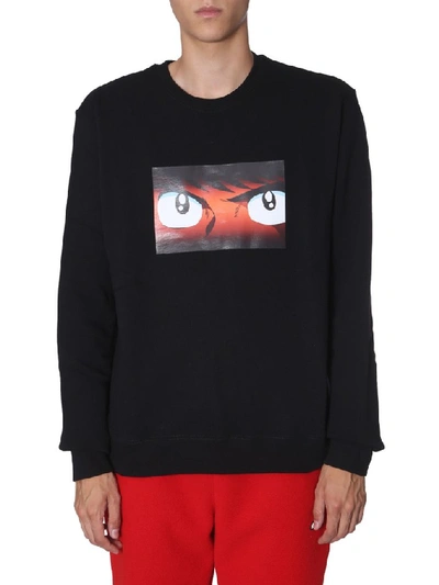 Shop Msgm Holly & Benji Printed Sweater In Black