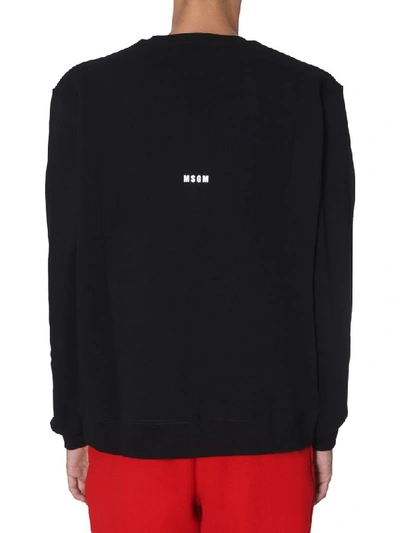 Shop Msgm Holly & Benji Printed Sweater In Black