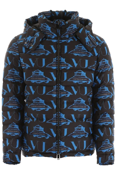 Shop Valentino X Undercover Ufo Logo Printed Puffer Jacket In Multi