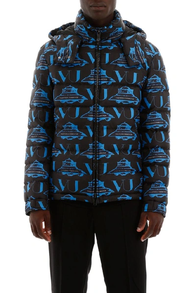 Shop Valentino X Undercover Ufo Logo Printed Puffer Jacket In Multi