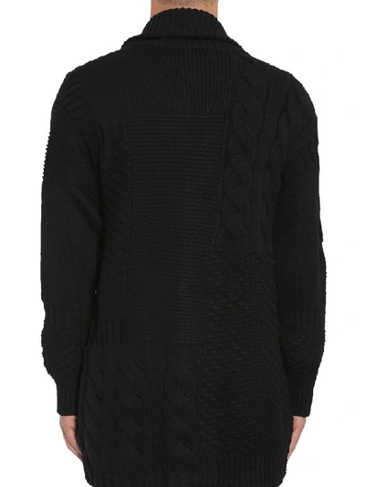 Shop Alexander Mcqueen Cable Knit Zip Cardigan In Black