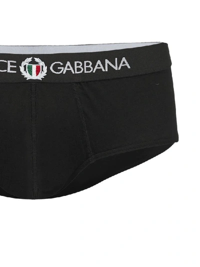 Shop Dolce & Gabbana Underwear Logo Wasitband Boxers In Black