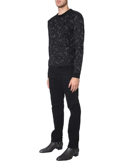 Shop Saint Laurent Crewneck Sweater In Black