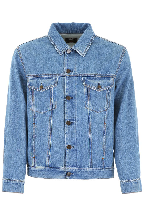 calvin klein printed denim jacket