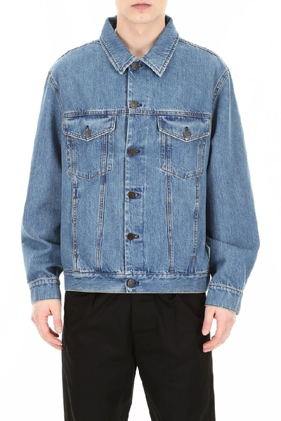 Shop Calvin Klein 205w39nyc Graphic Print Denim Jacket In Blue