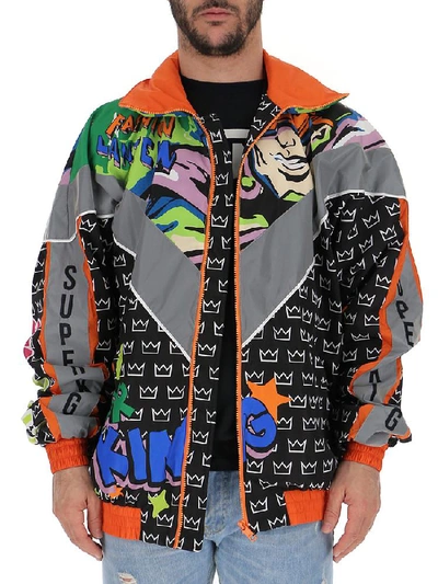Shop Dolce & Gabbana Printed High Collar Track Jacket In Multi
