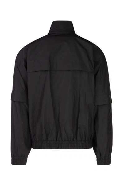 Shop Valentino Vltn Logo Print Bomber Jacket In Black