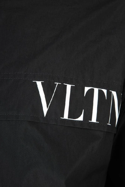 Shop Valentino Vltn Logo Print Bomber Jacket In Black