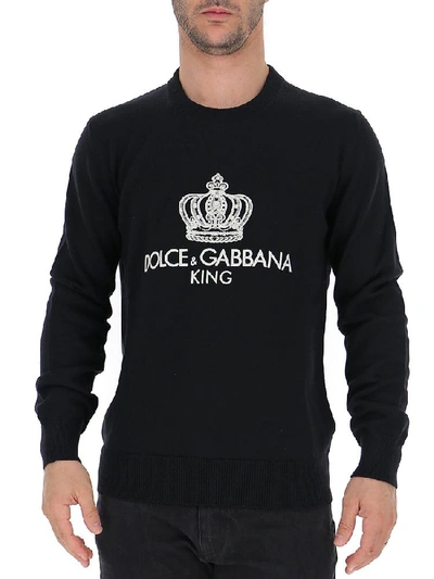 Shop Dolce & Gabbana Logo Crewneck Sweater In Black