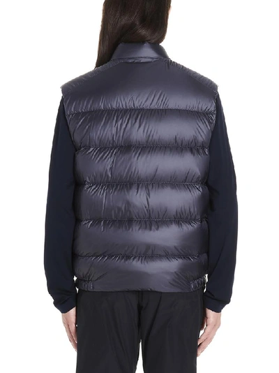 Shop Prada Logo Plaque Padded Gilet In Blue