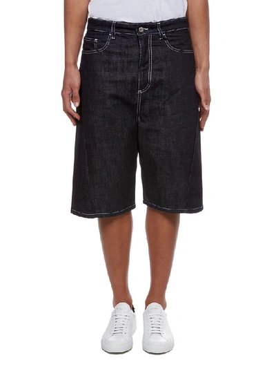 Shop Kenzo Classic Flared Denim Shorts In Blue