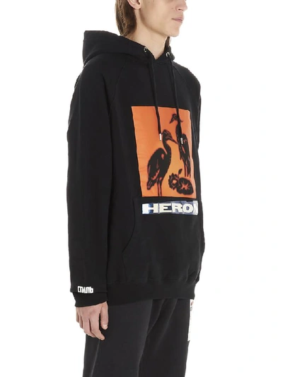 Shop Heron Preston Logo Printed Hoodie In Black