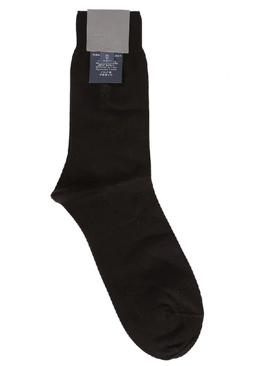 Shop Alexander Mcqueen Logo Embroidered Stretch Socks In Black
