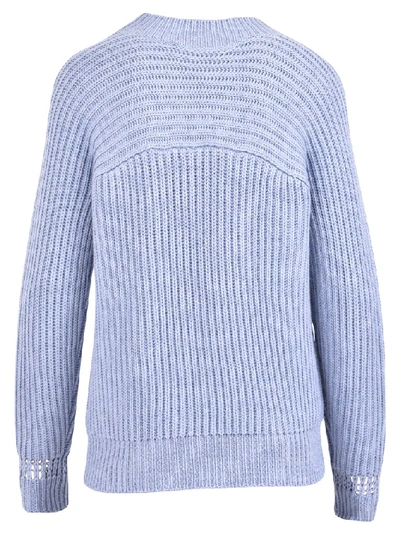 Shop Jacquemus Ribbed Crewneck Sweater In Blue