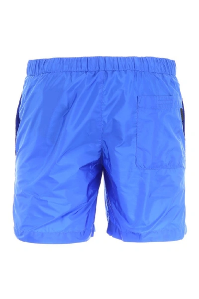 Shop Prada Classic Swim Trunks In Blue