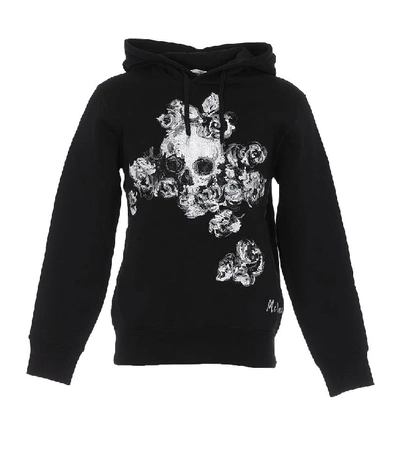 Shop Alexander Mcqueen Skull Print Hoodie In Black