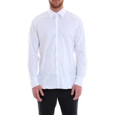 Shop Prada Stretch Cotton Shirt In White
