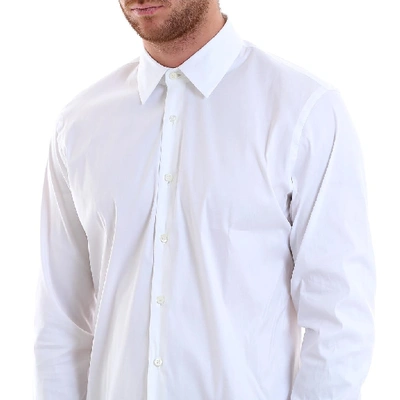 Shop Prada Stretch Cotton Shirt In White