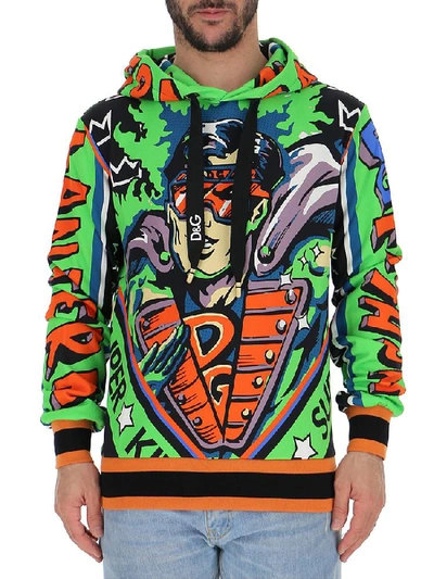 Shop Dolce & Gabbana Graphic Print Hoodie In Multi