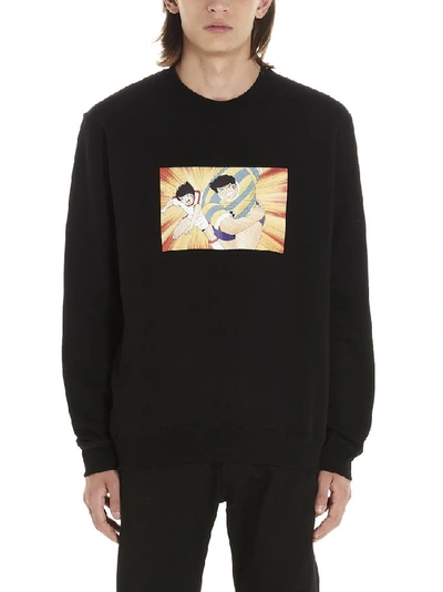 Shop Msgm Holly And Benji Printed Sweatshirt In Black