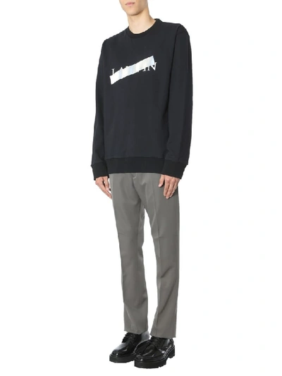 Shop Lanvin Taped Logo Print Sweatshirt In Black