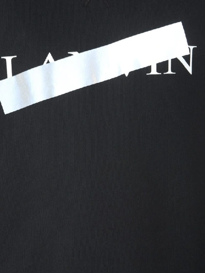Shop Lanvin Taped Logo Print Sweatshirt In Black