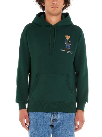 Shop Polo Ralph Lauren Teddy Embroidered Hoodie In Green