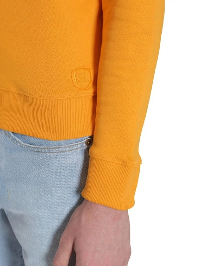Shop Saint Laurent Sl Patch Sweater In Yellow