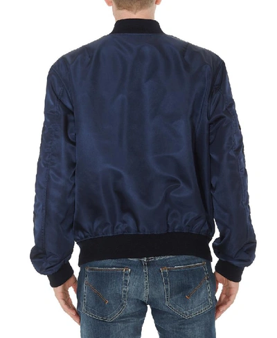 Shop Kenzo Jumping Tiger Embroidered Bomber Jacket In Blue