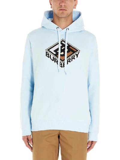 Shop Burberry Logo Graphic Print Hoodie In Blue