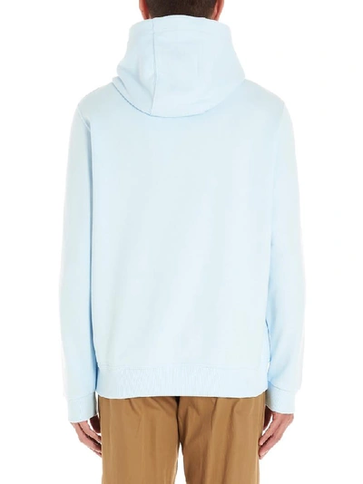 Shop Burberry Logo Graphic Print Hoodie In Blue