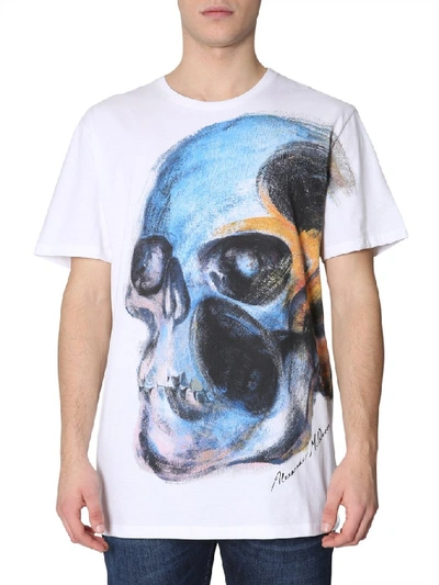 Shop Alexander Mcqueen Skull Print T In White