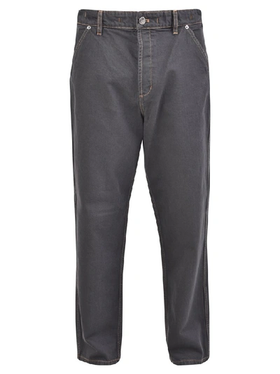 Shop Jacquemus Wide Leg Denim Jeans In Grey