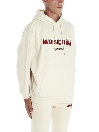 Shop Buscemi Logo Embellished Hoodie In White