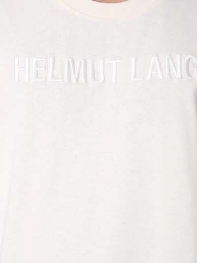 Shop Helmut Lang Embossed Logo T In White