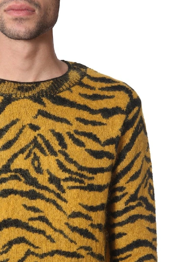 Shop Saint Laurent Animalier Jumper In Yellow