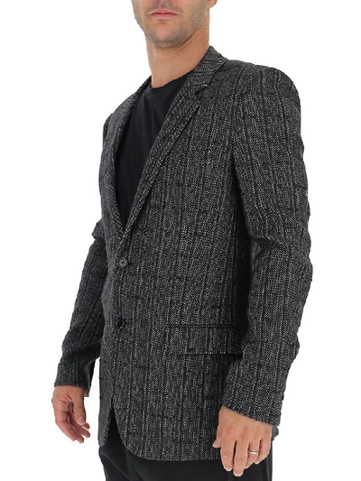 Shop Saint Laurent Checkered Cardigan In Black