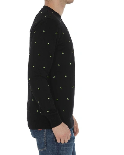 Shop Fendi Bag Bugs Crewneck Pullover In Black