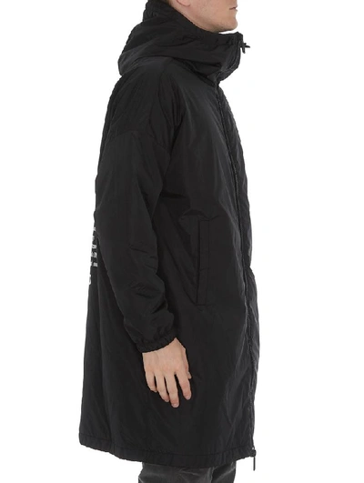 Shop Dsquared2 Back Logo Hooded Raincoat In Black