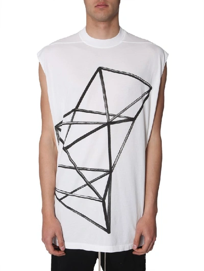 Shop Rick Owens Drkshdw Graphic Print Tank Top In White