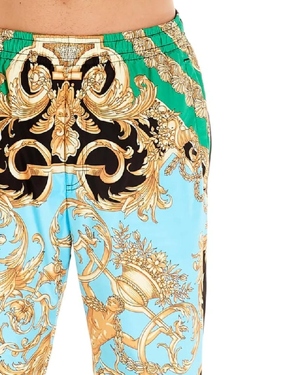 Shop Versace Baroque Print Pants In Multi