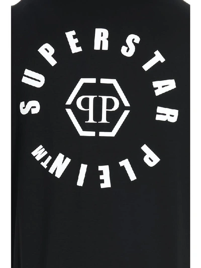 Shop Philipp Plein Logo Print Hooded Jacket In Black