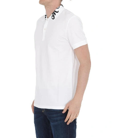 Shop Alexander Mcqueen Embroidered Collar Polo Shirt In White