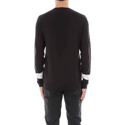Shop Neil Barrett Stripe Detail Sweater In Black