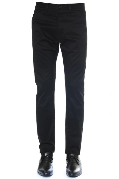Shop Saint Laurent Slim Chino Mid Rise Pants In Black