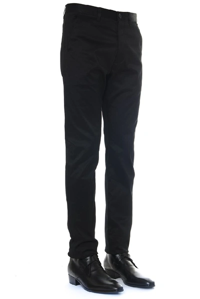 Shop Saint Laurent Slim Chino Mid Rise Pants In Black