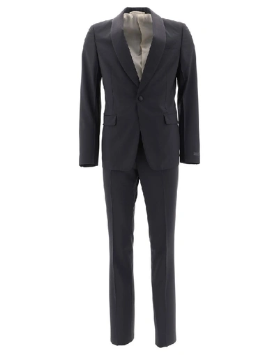 Shop Prada Tailored Tuxedo Suit In Black