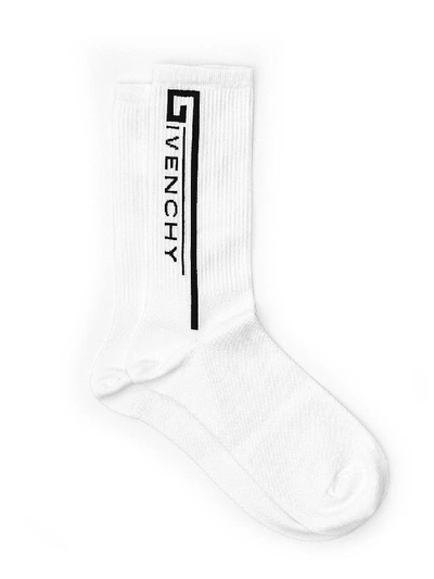 Shop Givenchy Logo Socks In White