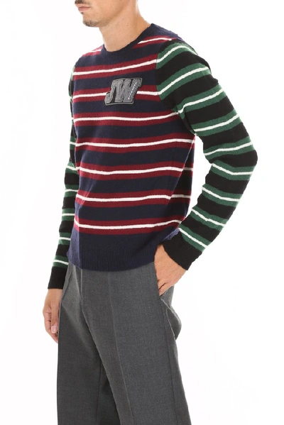 Shop Jw Anderson Logo Striped Jumper In Multi