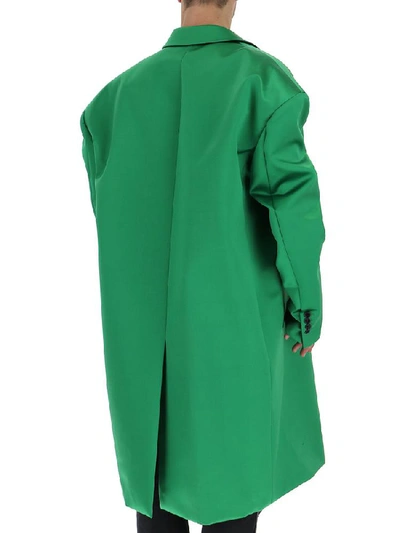 Shop Raf Simons Oversized Single Breasted Coat In Green